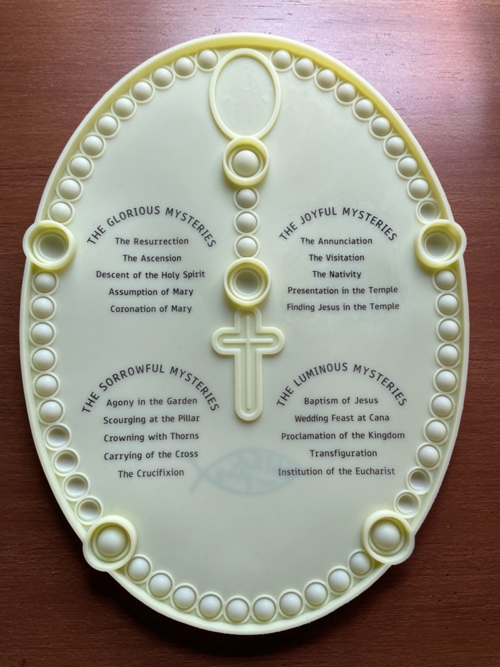 Daywind Rosary Popper w/ Printed Mysteries of the Rosary Glow in the Dark